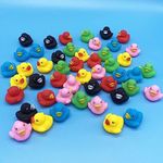 50 Pcs Assorted Ducks for Kids,Float and Squeeze Sound Baby Bath Duck Toys,Durable Rubber Duck Toy for Tub Pool,Showers Accessories Baby Showers Toy