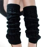 VUCDXOP Leg Warmers for Women for Winter,Knit Winter Thermal Warm Leg Warmers-Long Socks Boot Cuffs Topper Legging Pads For Women Lady Girls Best Xmas Gift (Black)