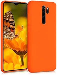 kwmobile Funda para Xiaomi Redmi Note 8 Pro Carcasa - Ultrafina de TPU y Silicona con Bordes elevados anticaídas - Naranja neón
