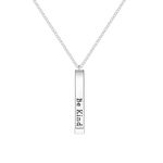 CANDYFANCY Be Kind Of A B Necklaces for Women Inspirational Square Round Tubes Pendant with Hidden Message for Best Friends Girls Gift Jewelry, Stainless Steel, No Gemstone