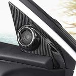 Kadore Interior Front Door Speaker Window A Pillar Cover Trim for Honda Civic 2016-2021 10th Gen Carbon Fiber Color 2-pc