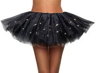 Simplicity Women LED Light Up Tutu Skirt for Party Stage Costume Nightclub,Black