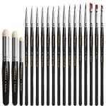 Miniature Model Paint Brushes Drybrush Set 18pcs for Effect, Fine Tip Model Painting - Professional Dry Brush Detail Paint Brushes for Tabletop & Wargames Miniature Acrylic, Watercolor, Oil Painting