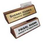 Personalized Business Desk Name Plate with Card Holder Custom Nameplate 2" x 8"