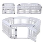 Pet Playpen for Dogs Heavy Plastic Puppy Exercise Pen Indoor Outdoor Small Pets Fence Puppies Folding Cage 6 Panels for Puppies and Small Dogs House Supplies (White 6*Panel)