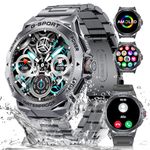 DREMAC Smart Watch for Men-1.43’’ AMOLED Display/50 Days Battery Military Smart Watch(Answer/Make Call),123 Sport Modes/IP68 Waterproof Fitness Watch with Heart Rate/Sleep Monitor for iOS Android