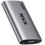 SSK 128 GB SSD External Hard Drive, Portable SSD External Drive Up to 550MB/s, USB 3.2 Gen2 External Solid State Drives for iPhone 15/Pro, Windows, Mac, Android With LED Light, TRIM, SMART Supported