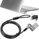 AboveTEK Laptop Lock, 3-in-1 Laptop Security Locks Cable - 2m Security to Desk - Durable Steel Laptop Locking Kit w/2 Keys, Universal Anti Theft Hardware for Desktop Protection