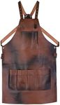 LeatherShire Leather Tool Working Apron | 12 Pocket Tool Apron | Unisex Leather Apron | Cross Body Back Straps Adjustable | Woodworking | Gardening Apron