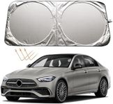 XHRING Windshield Sun Shade for Mercedes Benz C C300 A B E E350 GLA GLB 250 CLA CLK Class Accessories, Car Front Window Sunshade Sun Visor Shield for Mercedes Benz Maybach GLS600 GLA250