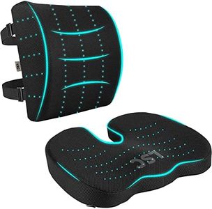 Lifestyle comfort ltd LSC Lumbar Support and Office Chair Cushion Memory Foam Ergonomic Back and Coccyx Support Chair Cushions Breathable Removable Mesh Cover for Desk, Car Seat, Travel