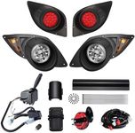 Orle Oko Golf Cart Deluxe Light Kit For YAMAHA G29 Drive 2007-up,12V Street Legal Golf Cart Upgrade Headlights Taillights for YAMAHA LED Light with Turn Signals Hazard Light Switch, Horn, Brake Pad