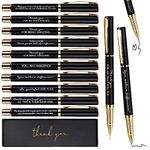 PerKoop 10 Pcs Thank You Gifts Inspirational Ballpoint Pens with Gift Boxes Bulk Appreciation Party Favors Christmas Gifts for Employee Coworker Team Clergy Friends Office Supplies(Black,Mixed)