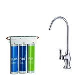 Puricom FT-Line 3 Activated Carbon Water Filter System with UF Filtration and Disposable Tap Oslo Chrome