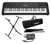 Yamaha PSR-E283, Portable 61-Keys Keyboard With Stand, Adapter,Padded Keyboard Bag & Keyboard Dust Cover Combo Pack.