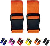 2 Pack Suitcase Straps, Bright Color Adjustable Luggage Belts, TSA Approved (Orange)