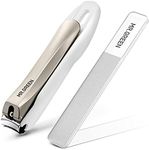 MR.GREEN Nail Clippers Anti Splash Fingernail Cutter Stainless Steel Manicure Tools Nail Scissors Detachable Design Nail Trimmer (L+Nano Glass File)