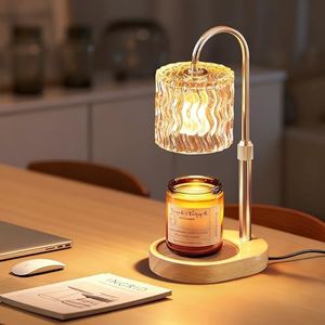 Homelist Candle Warmer Lamp with Timer Dimmable, Adjustable Height Electric Wax Warmer for Jar Candles, Table Lamp for New Home Decor, Mother's Day, Christmas & Birthday Gifts for Women with 2 Bulbs