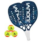 IANONI Beach Tennis Racket,Carbon Fiber Surface with EVA Memory Flex Foam Core Beach Tennis Paddle PR9300 Set-Green