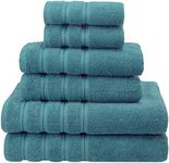 American Soft Linen Bathroom Towel Set, Bath Sheets for Maximum Softness, Cotton, Colonial Blue, 6 Piece Towel Set