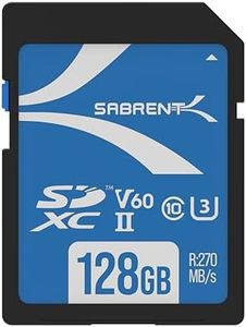 SABRENT Scheda SD 128GB v60, SDXC Card UHS-II, Memoria SD U3, Memory Card con R270MB/s W170MB/s (SD-TL60-128GB)