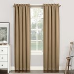 Sun Zero Easton Blackout Energy Efficient Rod Pocket Curtain Panel, 40" X 95", Taupe