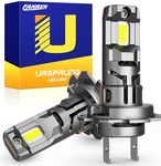 FAHREN 2026 H7 LED Headlight Bulb, 55,000LM 1000% Super Brightness H7 Headlight Bulbs with Fan, 1:1 Mini Size Plug and Play, 6500K Cool White H7 Halogen Replacement, Pack of 2