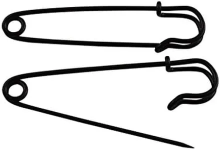 Amanaote Black Safety Pins Large Size 76 mm X 20 mm Size Jewelry for Kilts Blankets Skirts Crafts Pack of 10