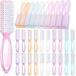 Patelai 30 Pcs Nail Scrubber Brushes Nail Brush for Cleaning Fingernails Handle Grip Manicure Brushes Pedicure Cleaning Brushes for Toes and Fingernail Cleaning, 5 Colors