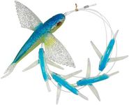 OCEAN CAT 5 Pcs Seawater Fishing Soft Wings Bait Hook Set, Flying Fish Lure Boat Trolling Tuna Mackerel Baits Fishing Accessory Artificial Bait with Hook