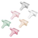 Dr. Brown's HappyPaci 100% Silicone, Newborn Baby Pacifiers 0-6 Months, BPA Free, White, Pink, Light Pink, Cool Gray, Green, and Ecru, 6 Pack