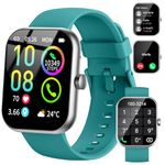 Smart Watch for Men Women, 1.96" HD Fitness Watch with Make/Answer Call, Step Counter with 113+ Sports, Fitness Activity Tracker, Heart Rate Sleep Monitor, IP68 Waterproof for Android/iOS Cyan