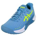 ASICS Women's GEL-CHALLENGER 14 Tennis Shoes, 8H, GRIS BLUE/SAFETY YELLOW