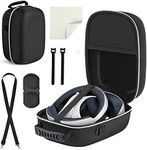 HuiJuKeJi Hard Carrying Case Compatible with PlayStation VR2 Gaming Headset and Touch Controllers Accessories,Waterproof Box for PSVR2 with Shoulder Strap＆Clean Cloth Suitable for Travel Home Storage