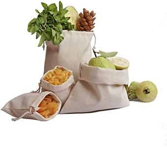 BigLotBags Premium Cotton Canvas Muslin Bag. Double Drawstring. Reusable Cotton Storage Muslin Bags. Pack of 25 (12 x 20 Inches)