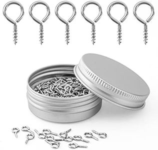 Weico 300pcs Screw Eye Pins Hooks, Small Metal Hoop Eye Pin Screws for DIY Jewelry, Charm Bead Pieces/Arts & Crafts Projects/Cork Top Bottles/Charm Bead Pieces(10X5mm)