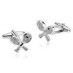 Daesar Men's Stainless Steel Cuff Links Silver Classical Tennis Racket Sports Cufflink