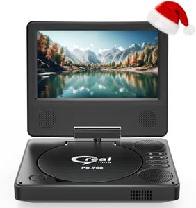 9.5" Portable DVD Player with 7.5" Swivel Display Screen, 5-Hour Built-in Rechargeable Battery, Car DVD Player,Supports SD Card/USB/CD/DVD and Multiple Disc Formats, High Volume Speaker,Black……