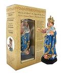 Ferrari & Arrighetti Our Lady of the Holy Rosary Small Statue (12 cm) with Gift Box and Paper Bookmark in IT/EN/ES/FR