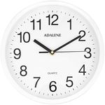 Adalene Wall Clocks Battery Operated Non Ticking - 10 Inch Completely Silent Wall Clock, Analog Quartz Office Wall Clock - Vintage White Wall Clock for School, Non Ticking Wall Clock, Classroom Clock