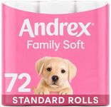 Andrex Family Soft Toilet Tissue 72 Toilet Rolls (Previously Andrex Gentle Clean Toilet Paper), Gentle on your Family’s skin– Bulk Pack of 72 Toilet Rolls, Packaging May Vary