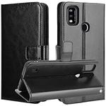 KZIOACSH Wallet Case for ZTE Blade A7P, Ultra Slim Premium PU Leather Holster Stand Shockproof Case Full Protection Magnetic Closure Kickstand Bumper Cover with Cash and Card Slots,Black