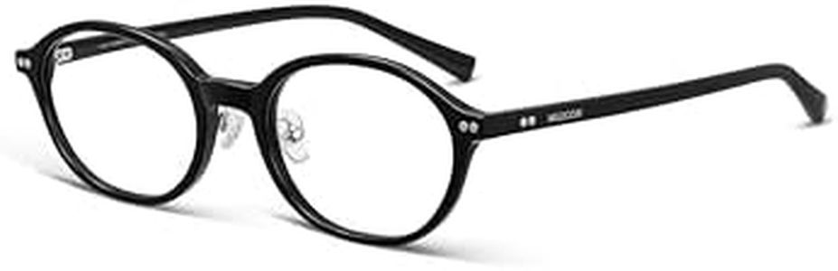 MUJOSH Vintage Oval Glasses Frame for Women Men Stylish Lightweight 90s Eyeglasses Black