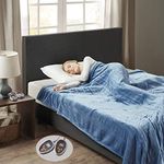 Woolrich WR54-1743 Heated Plush to Berber Blanket Twin Sapphire Blue