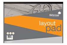 Silvine A3LP A3 Professional Layout Pad. 80 Pages Semi Transparent 50gsm Paper.Orange/Transparent