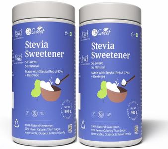So Sweet Stevia Powder - 100% Natural, Sugar-Free, Low-Calorie Sweetener, 1800gm (Pack of 2, 900gm Each), Perfect for Diabetics, Keto Diets, Baking, and Cooking, Ideal for Healthy Lifestyles