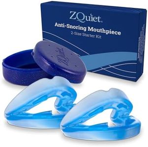 ZQuiet, Anti-Snoring Mouthpiece, Starter Pack with 2 Sizes, Living Hinge & Open Front Design for Comfort & Easy Breathing, Blue
