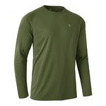 Rdruko Mens Quick Dry Long Sleeve Tops Breathable Running Sport Gym T Shirts UV Sun Protection Hiking Fishing Shirt Army Green XL