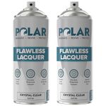 Polar Flawless Lacquer Spray - 2x400ml, Clear - Protective Coating for Wood, Ceramic, Glass, Plastic & Metal - Scratch Resistant & UV Protection - Primer for DIY, Interior & Exterior - Satin Finish