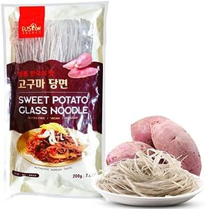 Fusion Select 1 Pack Sweet Potato Glass Noodles - Zero-Fat, Low-Calorie, No-Sodium Diet-Friendly, Gluten-Free, Vegan, Stir-Fry, Dumplings, Hot Pot - For Chinese, Korean Recipes - 7.05oz